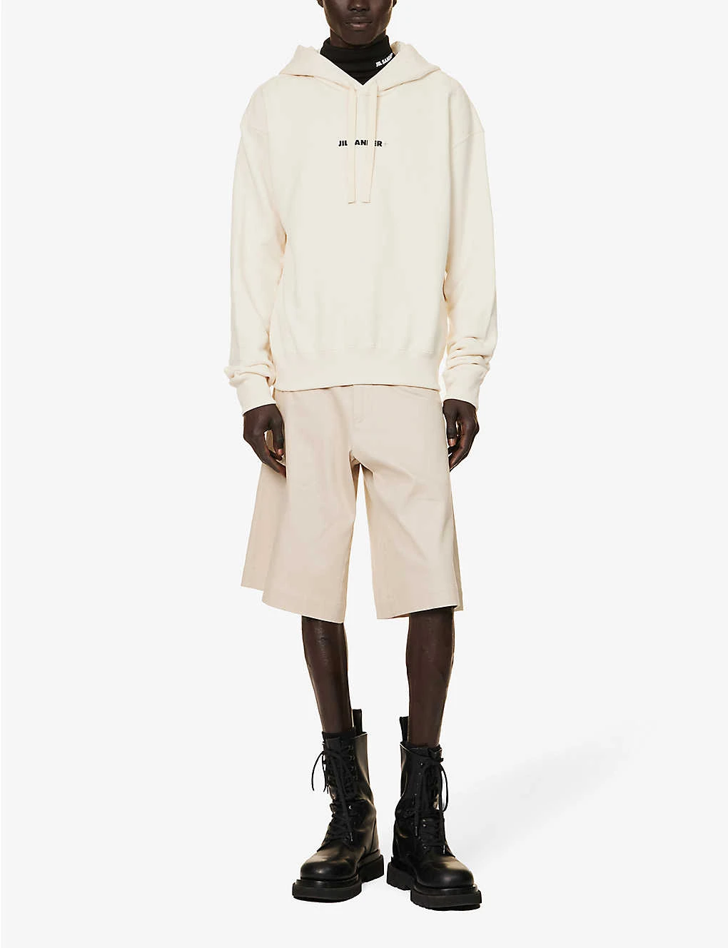 Jil Sander Logo-print Dropped-shoulder Cotton-jersey Hoody 4 Jil Sander Logo-print Dropped-shoulder Cotton-jersey Hoody - Image 2