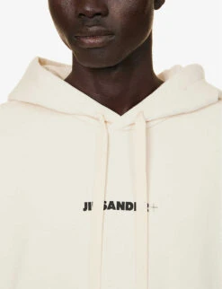 Jil Sander Logo-print Dropped-shoulder Cotton-jersey Hoody 9 Jil Sander Logo-print Dropped-shoulder Cotton-jersey Hoody -Selfidges Launches R04187948 DUNE ALT04