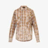 Amiri Bleach Flannel Checked Raw-hem Cotton Shirt -Selfidges Launches R04188166 BROWN M