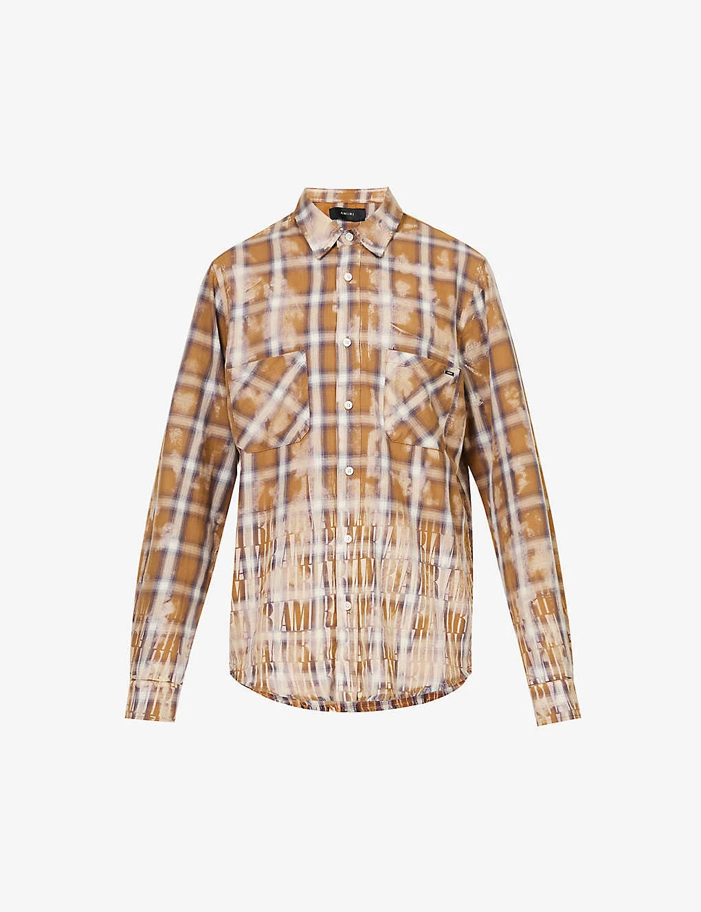 Amiri Bleach Flannel Checked Raw-hem Cotton Shirt 3 Amiri Bleach Flannel Checked Raw-hem Cotton Shirt