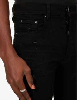 Amiri MX1 Bandana Distressed Straight-leg Jeans 13 Amiri MX1 Bandana Distressed Straight-leg Jeans -Selfidges Launches R04188193 BLACK ALT04