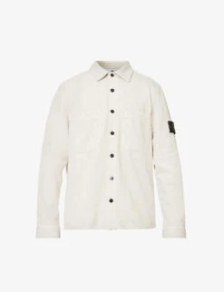 Stone Island Logo-patch Chest-pocket Cotton-corduroy Overshirt