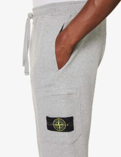 Stone Island Brand-patch Zip-pocket Cotton-jersey Jogging Bottoms -Selfidges Launches R04188791 MELANGEGREY ALT04
