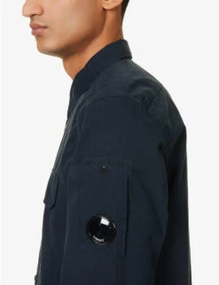 Lens-pocket Button-down Cotton-poplin Shirt -Selfidges Launches R04189376 TOTALECLIPSE ALT04