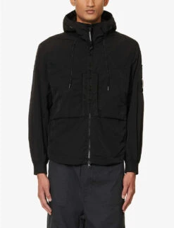 Chrome-r Lens-compartment Regular-fit Shell Hooded Jacket -Selfidges Launches R04189378 BLACK ALT02