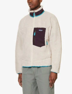 Patagonia Classic Retro-X Contrast-pocket Fleece Jacket -Selfidges Launches R04189534 NATURALWOBSIDIANPLUM ALT02