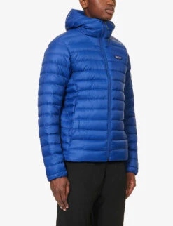 Patagonia Funnel-neck Padded Recycled Nylon-down Jacket -Selfidges Launches R04189549 PASSAGEBLUE ALT02