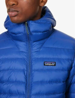 Patagonia Funnel-neck Padded Recycled Nylon-down Jacket -Selfidges Launches R04189549 PASSAGEBLUE ALT04