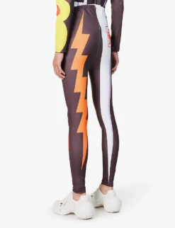Abstract-print Slim-fit Stretch-woven Leggings -Selfidges Launches R04190822 BROWN ALT03