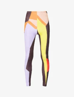 Abstract-print Slim-fit Stretch-woven Leggings