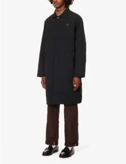 Fred Perry Brand-embroidered Slip-pocket Relaxed-fit Recycled-polyamide Jacket -Selfidges Launches R04191208 BLACK ALT02