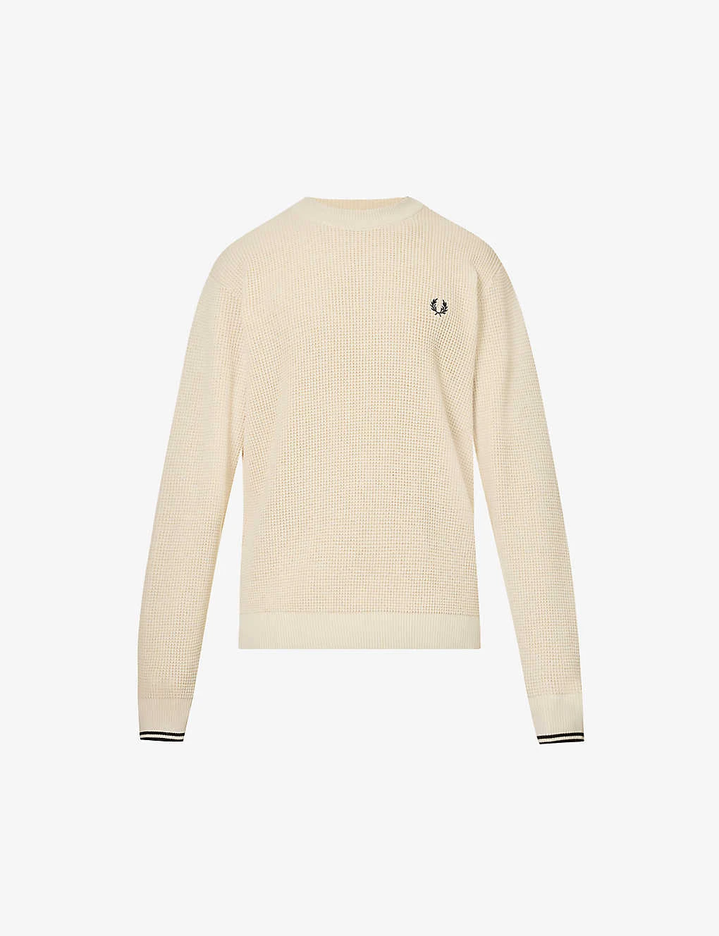 Fred Perry Waffle-knit Brand-embroidered Regular-fit Cotton-knit Jumper 3 Fred Perry Waffle-knit Brand-embroidered Regular-fit Cotton-knit Jumper