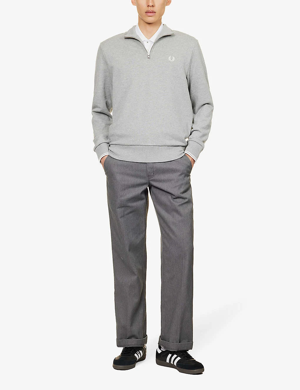 Fred Perry Ringer Brand-embroidered Quarter-zip Cotton-blend Sweatshirt 4 Fred Perry Ringer Brand-embroidered Quarter-zip Cotton-blend Sweatshirt - Image 2