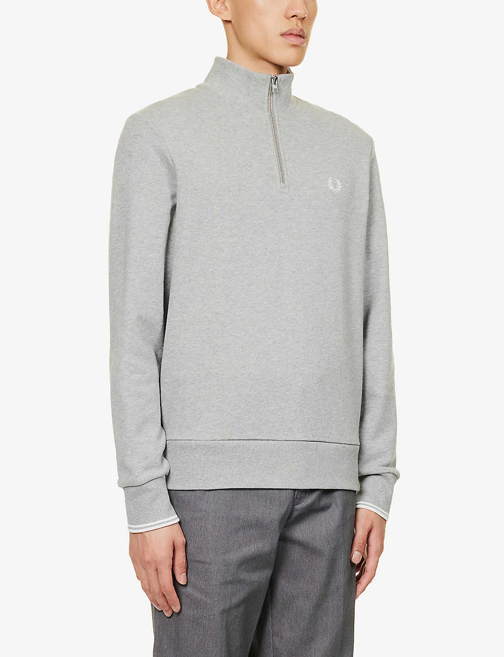 Fred Perry Ringer Brand-embroidered Quarter-zip Cotton-blend Sweatshirt 5 Fred Perry Ringer Brand-embroidered Quarter-zip Cotton-blend Sweatshirt - Image 3
