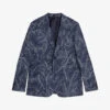 Ted Baker Postoj Slim-fit Graphic-print Linen Cotton-blend Suit Jacket 1 Ted Baker Postoj Slim-fit Graphic-print Linen Cotton-blend Suit Jacket -Selfidges Launches R04191947 NAVY M