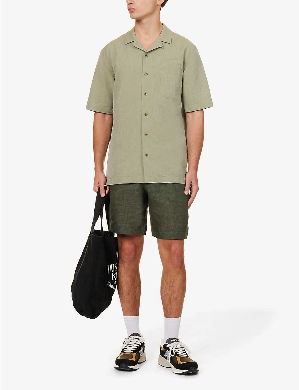 Sunspel Camp-collar Short-sleeved Cotton-blend Shirt 4 Sunspel Camp-collar Short-sleeved Cotton-blend Shirt - Image 2