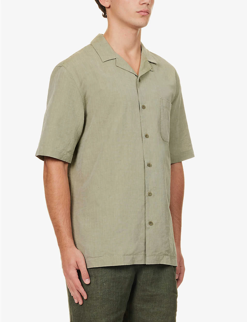 Sunspel Camp-collar Short-sleeved Cotton-blend Shirt 5 Sunspel Camp-collar Short-sleeved Cotton-blend Shirt - Image 3