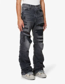 Distressed Kick-flare Mid-rise Jeans 9 Distressed Kick-flare Mid-rise Jeans -Selfidges Launches R04194908 REPAIRDENIM ALT02