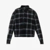 Brand-patch Plaid-patterned Boxy-fit Wool-blend Shirt -Selfidges Launches R04194915 BLACK M