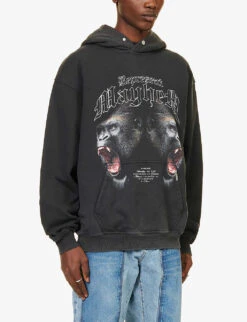 Represent Mayhem Graphic-print Cotton-jersey Hoody 9 Represent Mayhem Graphic-print Cotton-jersey Hoody -Selfidges Launches R04195324 VINTAGEBLACK ALT02