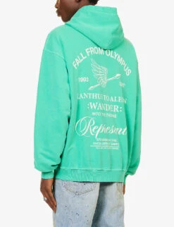 Represent Olympus Relaxed-fit Cotton-jersey Hoody 10 Represent Olympus Relaxed-fit Cotton-jersey Hoody -Selfidges Launches R04195326 ISLANDGREEN ALT03