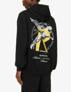 Represent Giants Relaxed-fit Cotton-jersey Hoody -Selfidges Launches R04195327 JETBLACK ALT03