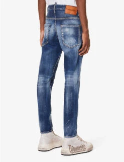 DSQUARED2 Skater Slim-fit Tapered-leg Stretch-denim Jeans 11 DSQUARED2 Skater Slim-fit Tapered-leg Stretch-denim Jeans -Selfidges Launches R04196735 NAVYBLUE ALT03