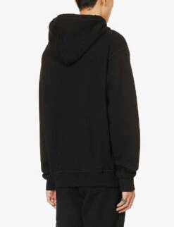 DSQUARED2 Icon Brand-print Regular-fit Cotton-jersey Hoody -Selfidges Launches R04196739 BLACK ALT03
