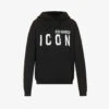 DSQUARED2 Icon Brand-print Regular-fit Cotton-jersey Hoody -Selfidges Launches R04196739 BLACK M
