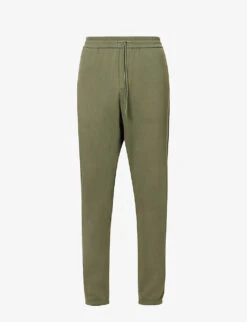 Emporio Armani Brand-plaque Slip-pocket Cotton-jersey Jogging Bottoms