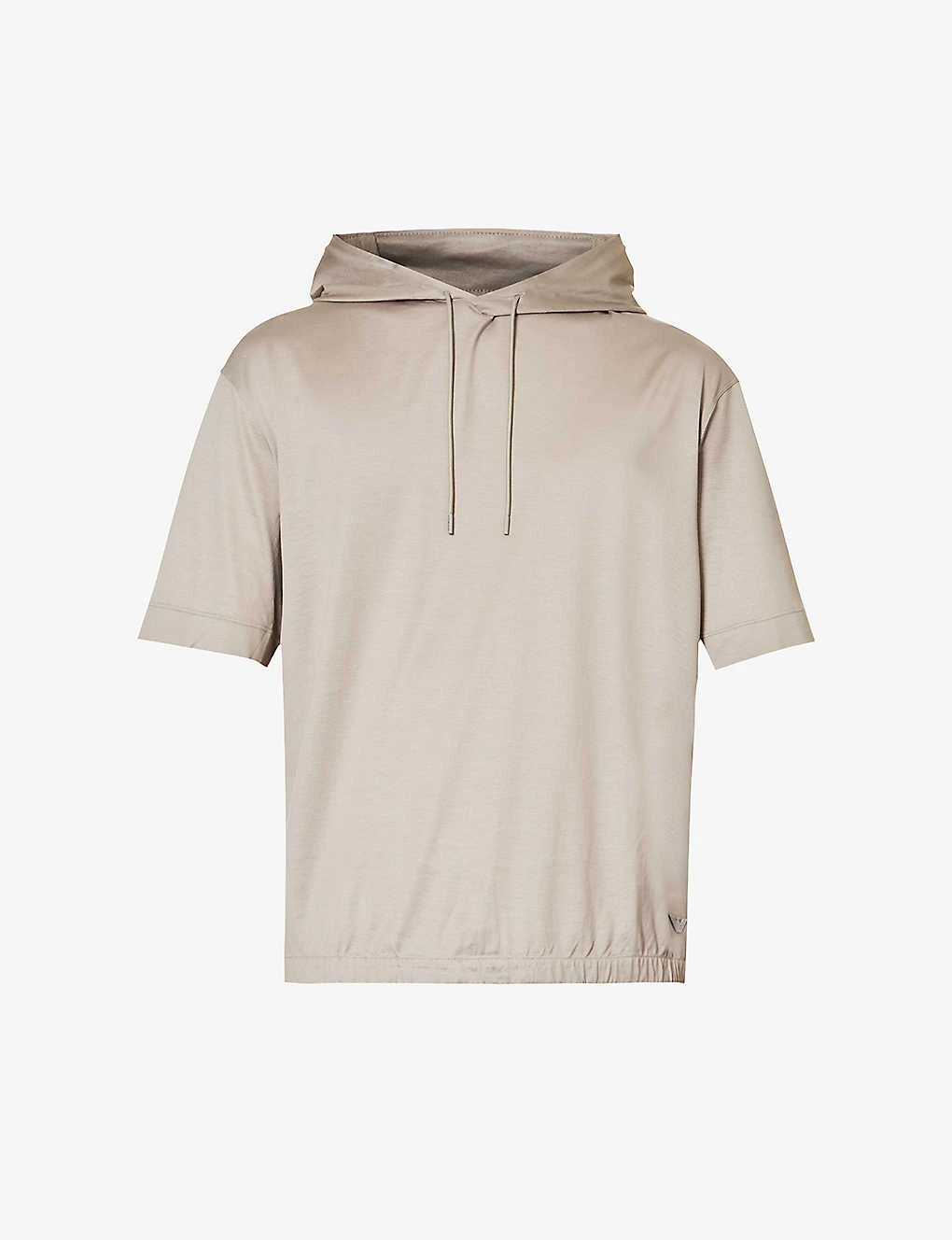 Emporio Armani Brand-embroidered Short-sleeved Jersey Hoody 3 Emporio Armani Brand-embroidered Short-sleeved Jersey Hoody