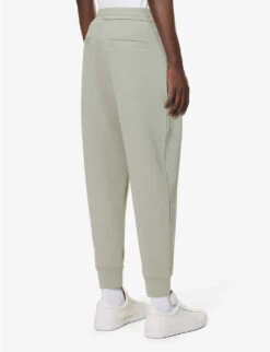Emporio Armani Brand-embroidered Cotton-blend Jogging Bottoms -Selfidges Launches R04196971 SALVIA ALT03