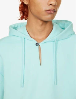 Emporio Armani Logo-embroidered Short-sleeved Stretch-cotton Blend Hoody -Selfidges Launches R04196974 ACQUACHIARA ALT04