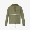 Emporio Armani Brand-embroidered Ribbed-trim Cotton-blend Hooded Jumper -Selfidges Launches R04196975 SCARABEO M