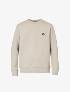 Emporio Armani Logo-print Cotton-blend Jersey Hoody