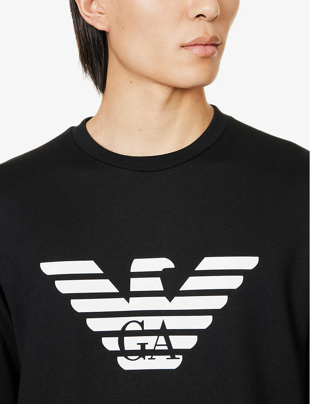 Emporio Armani Brand-print Crewneck Jersey Sweatshirt 7 Emporio Armani Brand-print Crewneck Jersey Sweatshirt - Image 5