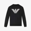 Emporio Armani Brand-print Crewneck Jersey Sweatshirt -Selfidges Launches R04196980 NEROAQUILA M
