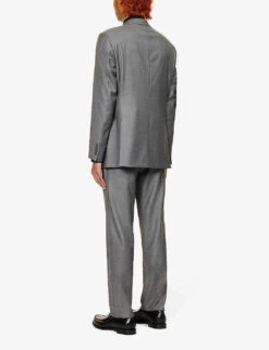 Emporio Armani Single-breasted Regular-fit Wool Suit -Selfidges Launches R04196981 GRIGIOSCURO ALT03