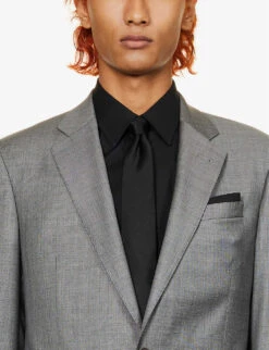 Emporio Armani Single-breasted Regular-fit Wool Suit -Selfidges Launches R04196981 GRIGIOSCURO ALT04