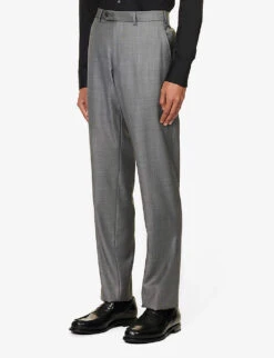 Emporio Armani Single-breasted Regular-fit Wool Suit -Selfidges Launches R04196981 GRIGIOSCURO ALT06