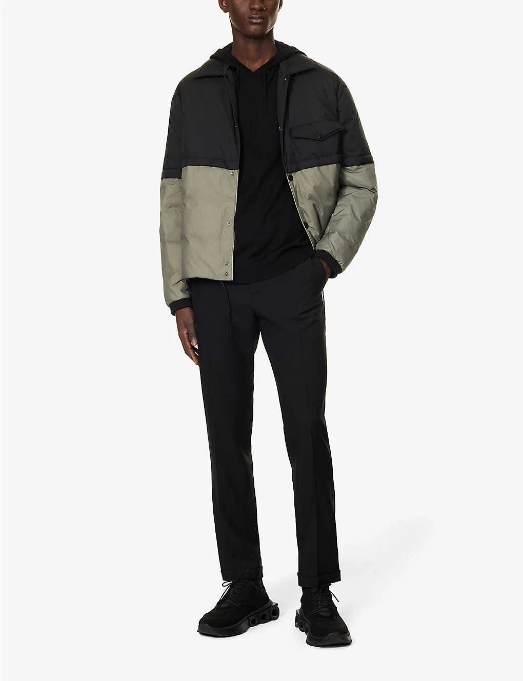 Emporio Armani Brand-embroidered Relaxed-fit Wool-blend Hoody 4 Emporio Armani Brand-embroidered Relaxed-fit Wool-blend Hoody - Image 2