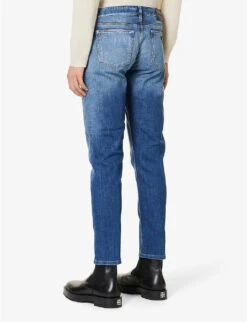 Emporio Armani Brand-plaque Straight-leg Stretch-denim Jeans 12 Emporio Armani Brand-plaque Straight-leg Stretch-denim Jeans -Selfidges Launches R04197005 DENIMBLUMD ALT03