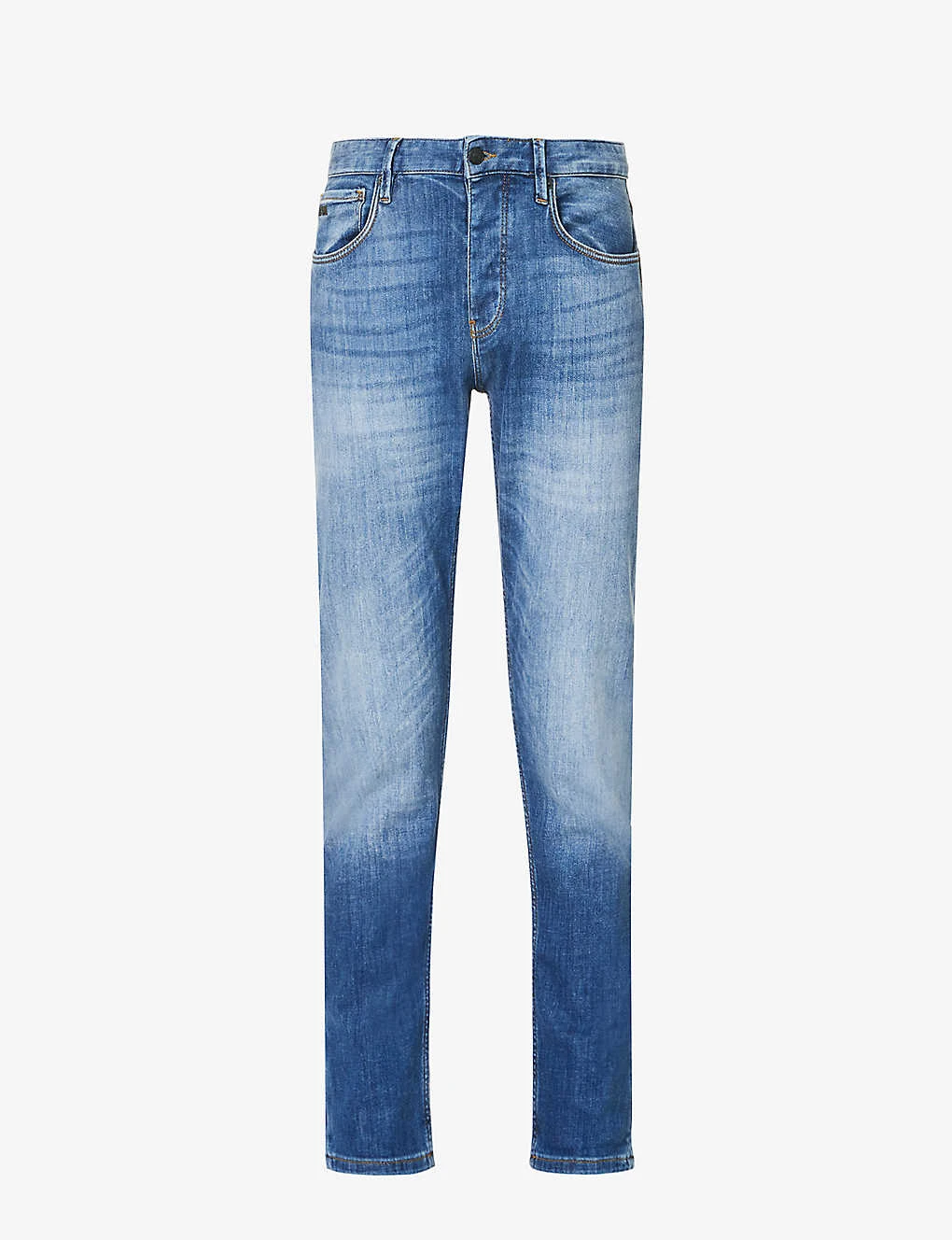Emporio Armani Brand-plaque Straight-leg Stretch-denim Jeans 3 Emporio Armani Brand-plaque Straight-leg Stretch-denim Jeans