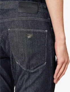 Emporio Armani Brand-plaque Straight-leg Mid-rise Stretch-denim Jeans 12 Emporio Armani Brand-plaque Straight-leg Mid-rise Stretch-denim Jeans -Selfidges Launches R04197006 DENIMBLU ALT04