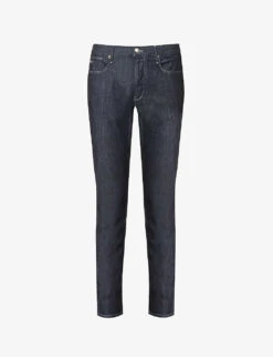 Emporio Armani Brand-plaque Straight-leg Mid-rise Stretch-denim Jeans