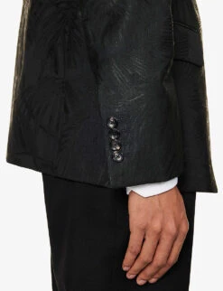 Emporio Armani Floral-jacquard Single-breasted Wool-blend Jacket -Selfidges Launches R04197013 NERO ALT04