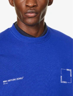 Square Logo-print Organic-cotton And Recycled-polyester-blend Sweatshirt -Selfidges Launches R04199956 ROYALBLUE ALT04