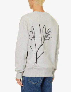 Floral Graphic-print Organic-cotton And Recycled-polyester-blend Sweatshirt -Selfidges Launches R04199962 GREY ALT03