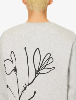 Floral Graphic-print Organic-cotton And Recycled-polyester-blend Sweatshirt -Selfidges Launches R04199962 GREY ALT04