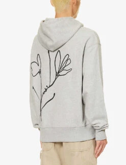 Floral Graphic-print Organic-cotton And Recycled-polyester-blend Hoody 10 Floral Graphic-print Organic-cotton And Recycled-polyester-blend Hoody -Selfidges Launches R04199963 GREY ALT03